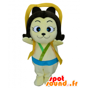 Maskot Tennyon. Vlk maskot, žlutý pes naběračka - MASFR28083 - Yuru-Chara japonské Maskoti