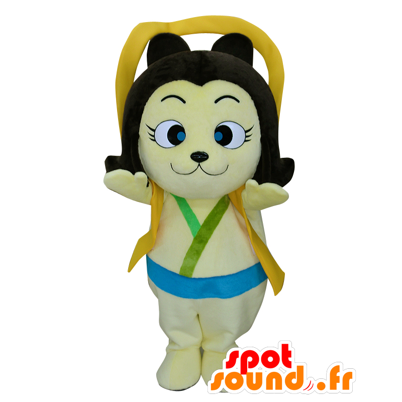 テニョンのマスコット。オオカミのマスコット、黄色い細い犬-MASFR28083-日本のゆるキャラのマスコット