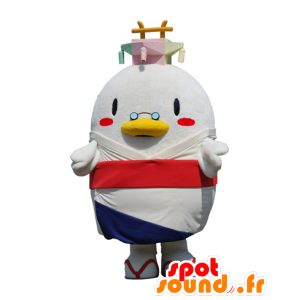 Mascotte de Shiroron. Mascotte d'oiseau blanc avec des lanternes - MASFR28087 - Mascottes Yuru-Chara Japonaises