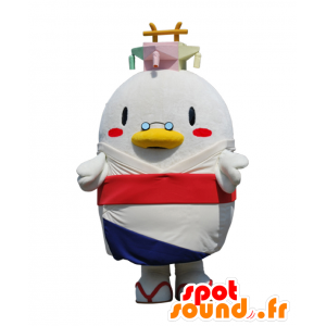 Maskot Shiroron. bílý pták maskot s lucernami - MASFR28087 - Yuru-Chara japonské Maskoti