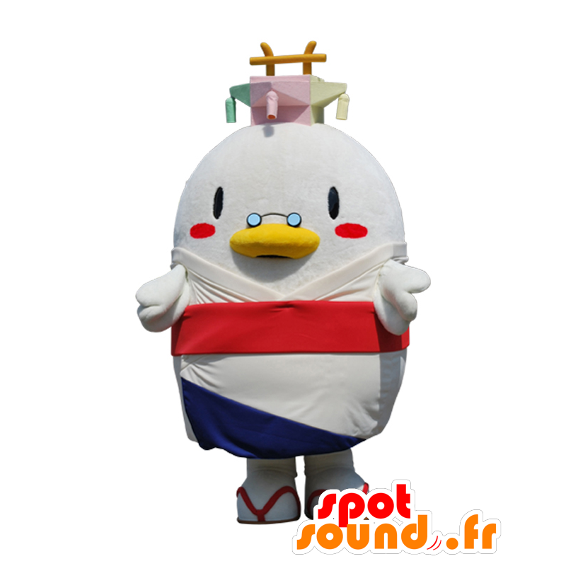 Shiroron mascot. White bird mascot with lanterns - MASFR28087 - Yuru-Chara Japanese mascots