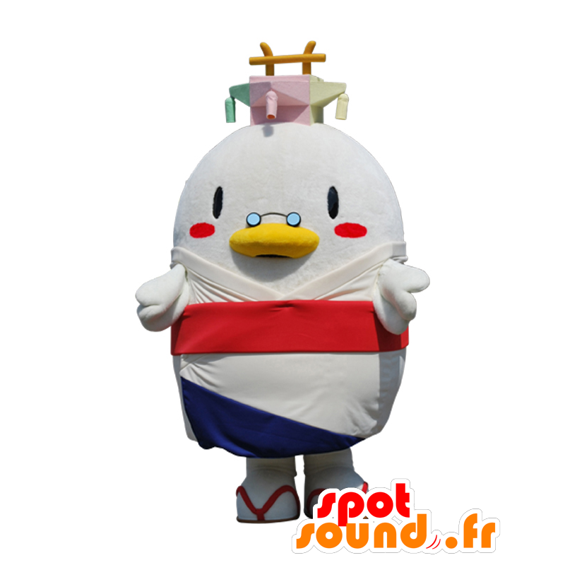 Mascota Shiroron. Blanca de la mascota del pájaro con las linternas - MASFR28087 - Yuru-Chara mascotas japonesas