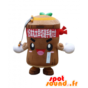 Mascot Mishimaru kun. Brown tree trunk mascot - MASFR28093 - Yuru-Chara Japanese mascots