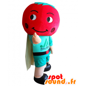 Mascotte de Beji-kun. Mascotte de tomate en tenue de super-héros - MASFR28094 - Mascottes Yuru-Chara Japonaises