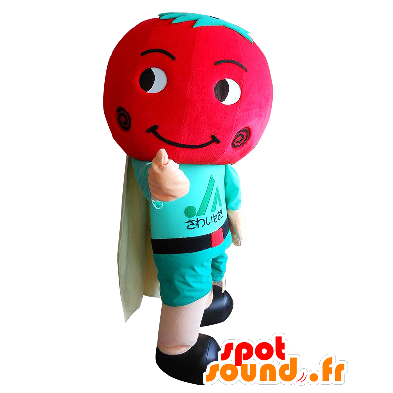 ベジくんのマスコット。スーパーヒーローの衣装を着たトマトのマスコット-MASFR28094-日本のゆるキャラのマスコット