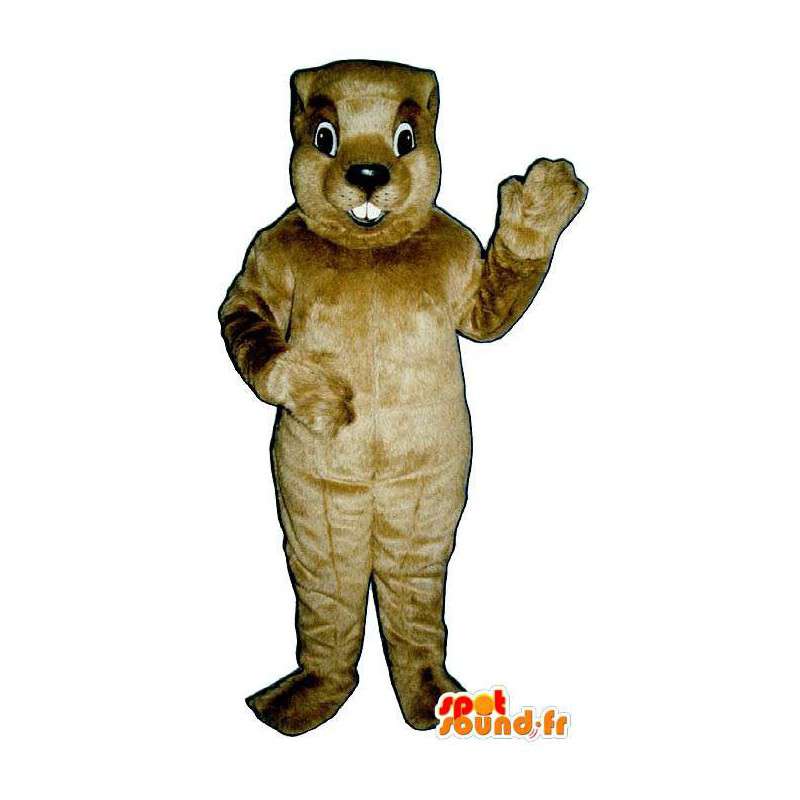 Mascotte de castor marron, de taille géante - MASFR007152 - Mascottes de castor