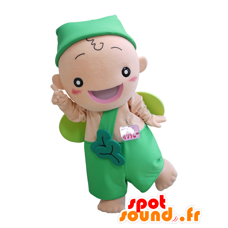 Mascotte de Orippi. Mascotte de lutin vert avec des ailes - MASFR28098 - Mascottes Yuru-Chara Japonaises