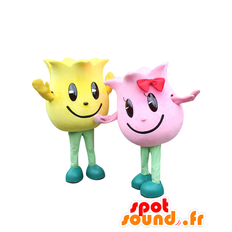 Mascot Tyuri kun and Lip-chan. 2 mascots of giant tulips - MASFR28099 - Yuru-Chara Japanese mascots