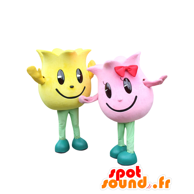 Mascot Tyuri kun y Lip-chan. 2 mascotas de tulipanes gigantes - MASFR28099 - Yuru-Chara mascotas japonesas