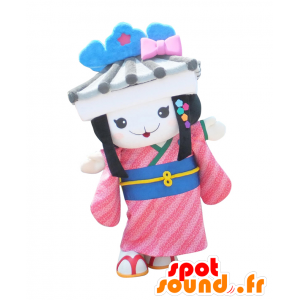 Mascot Udatsu Komachi. Maskottchen mit einem japanischen Tempel - MASFR28104 - Yuru-Chara japanischen Maskottchen