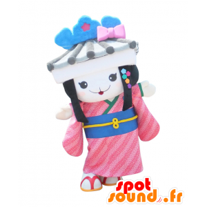 Mascotte Udatsu Komachi. Mascot con un tempio giapponese - MASFR28104 - Yuru-Chara mascotte giapponese