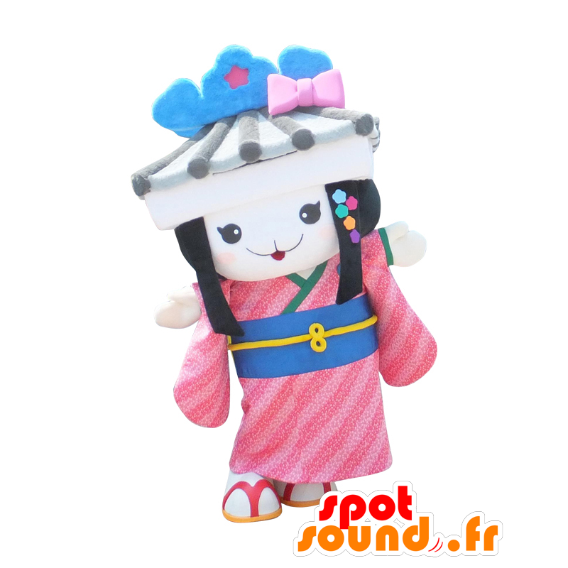 Mascot Udatsu Komachi. Maskottchen mit einem japanischen Tempel - MASFR28104 - Yuru-Chara japanischen Maskottchen