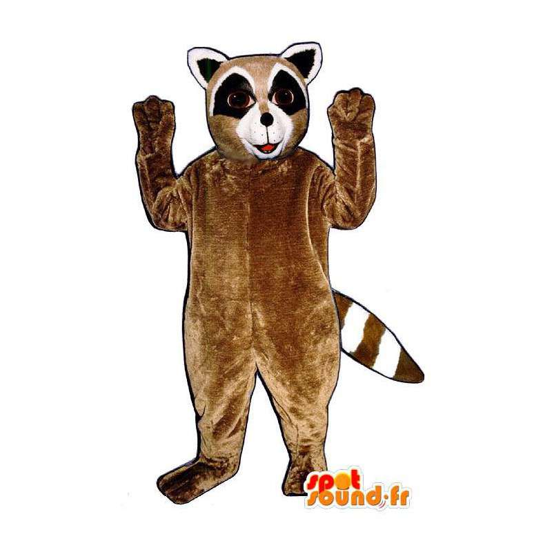 Costume de raton laveur marron, noir et blanc - MASFR007153 - Mascottes de ratons