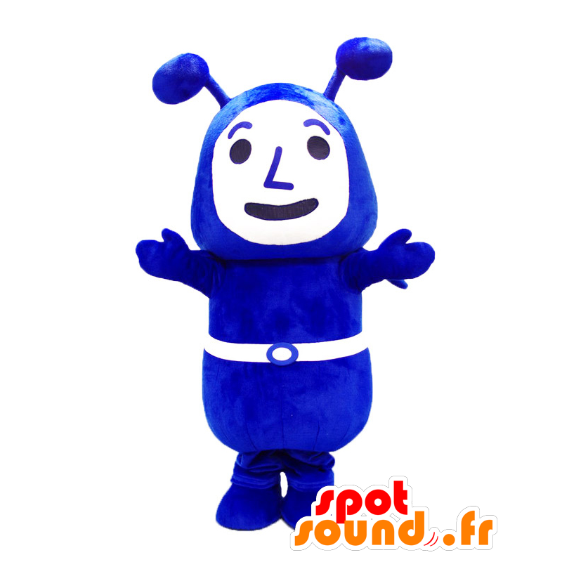 Kun Mascot Yokoari. Azul y mascota hormiga blanca - MASFR28110 - Yuru-Chara mascotas japonesas