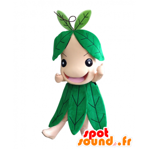 Mametcha mascotte. Mascot vestita foglie verdi - MASFR28112 - Yuru-Chara mascotte giapponese