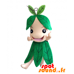 Mascot Mametcha. mascote vestida folhas verdes - MASFR28112 - Yuru-Chara Mascotes japoneses