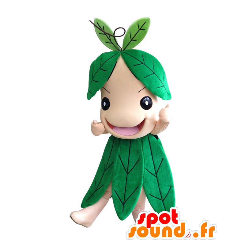 Mametcha mascotte. Mascot vestita foglie verdi - MASFR28112 - Yuru-Chara mascotte giapponese