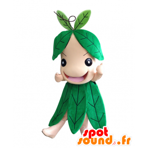 Mametcha Maskottchen. Mascot gekleidet grünen Blättern - MASFR28112 - Yuru-Chara japanischen Maskottchen