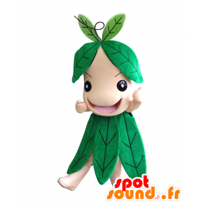 Mascot Mametcha. mascote vestida folhas verdes - MASFR28112 - Yuru-Chara Mascotes japoneses