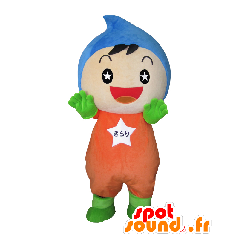 Mascotte de Kirapi. Mascotte de garçon coloré et joyeux - MASFR28118 - Mascottes Yuru-Chara Japonaises