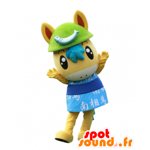 Mascot NomaTan. Mascot føll med en blå kjole - MASFR28121 - Yuru-Chara japanske Mascots