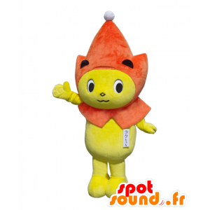 Raku-chan maskot. Gul og orange løve maskot - Spotsound maskot