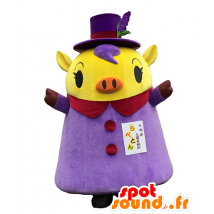 Maskot Rabeton. elegantní žluté prase maskot - MASFR28127 - Yuru-Chara japonské Maskoti