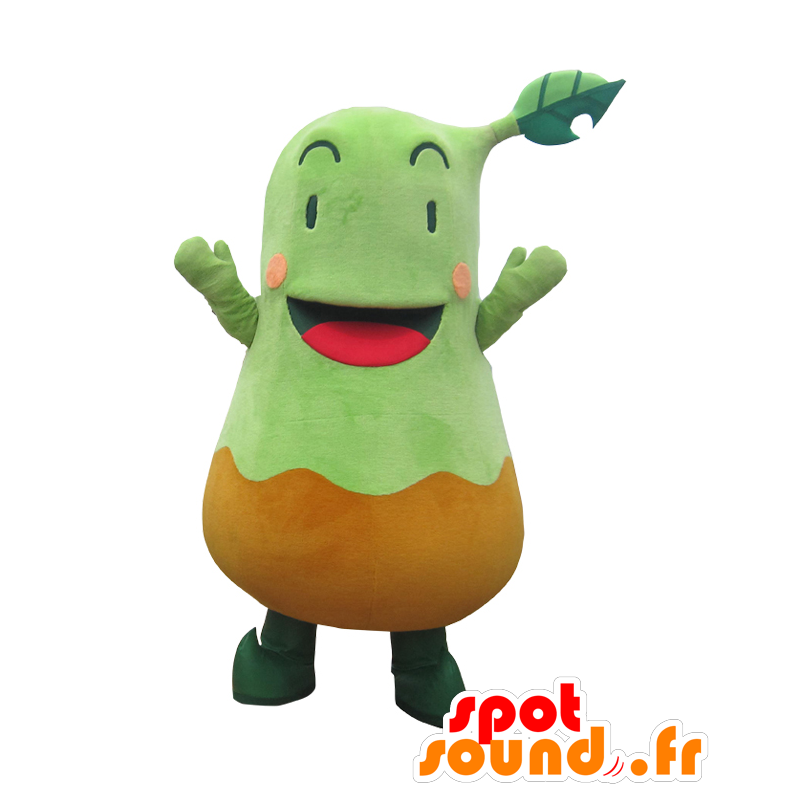 Mascot Manizou. groene mascotte mens en bruine - MASFR28128 - Yuru-Chara Japanse Mascottes