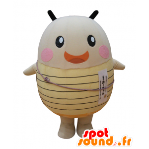 Oh-chan mascot. Firefly mascot beige and yellow giant - MASFR28129 - Yuru-Chara Japanese mascots