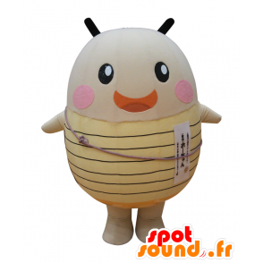 Mascotte de Oh-chan. Mascotte de luciole beige et jaune géante - MASFR28129 - Mascottes Yuru-Chara Japonaises