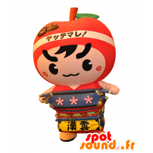 Goshorin Maskottchen. Boy Maskottchen, ein riesiger roter Apfel - MASFR28130 - Yuru-Chara japanischen Maskottchen