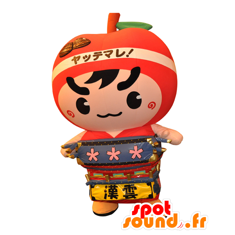 Mascota Goshorin. Mascota del muchacho, una manzana roja gigante - MASFR28130 - Yuru-Chara mascotas japonesas