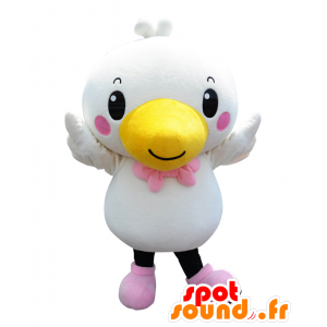 Pekko chan Maskottchen. Weiße und gelbe Vogel Maskottchen - MASFR28131 - Yuru-Chara japanischen Maskottchen