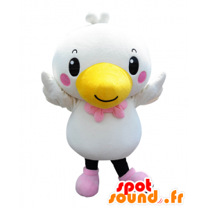 Mascot Pekko chan. hvit og gul fugl Mascot - MASFR28131 - Yuru-Chara japanske Mascots