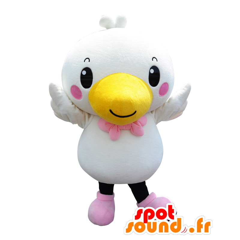 Pekko chan mascot. White and yellow bird Mascot - MASFR28131 - Yuru-Chara Japanese mascots