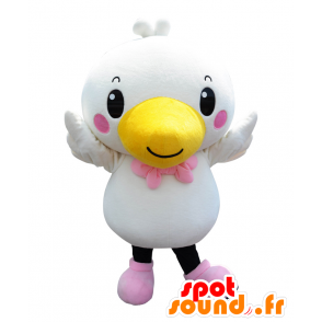 Pekko chan Maskottchen. Weiße und gelbe Vogel Maskottchen - MASFR28131 - Yuru-Chara japanischen Maskottchen