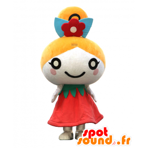 フラワーロールちゃんのマスコット。妖精のマスコット、人形-MASFR28133-日本のゆるキャラのマスコット