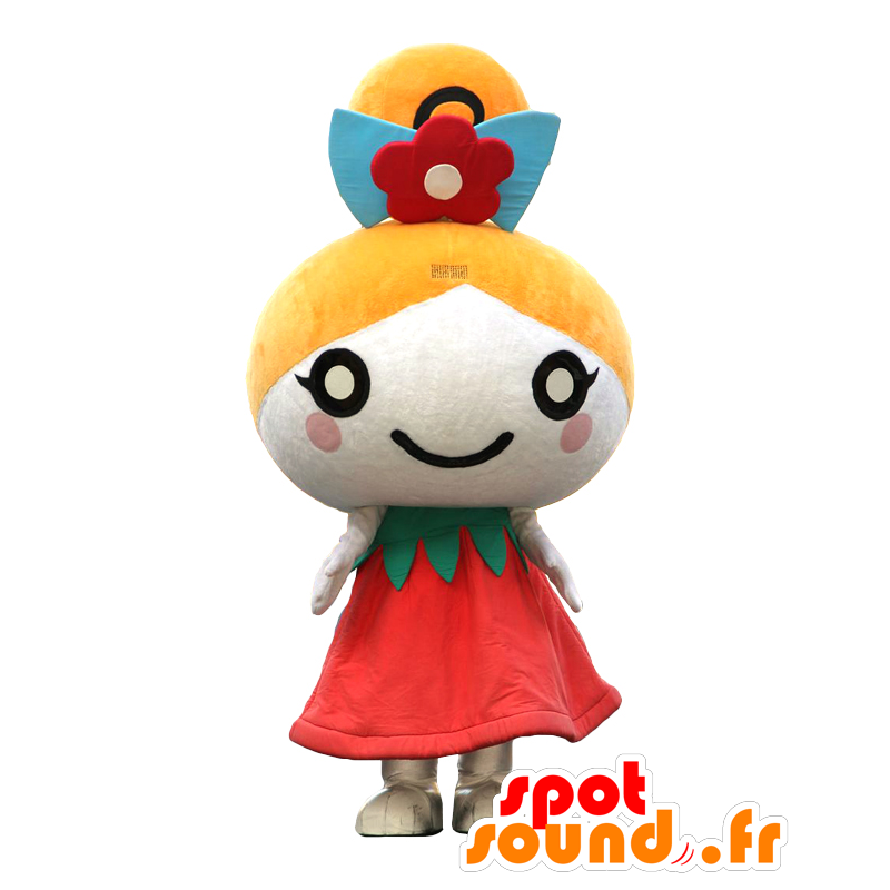 フラワーロールちゃんのマスコット。妖精のマスコット、人形-MASFR28133-日本のゆるキャラのマスコット