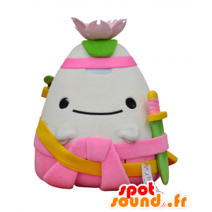 Mascot Cobo. Valkeavuoren maskotti kanssa Lotus - MASFR28136 - Mascottes Yuru-Chara Japonaises