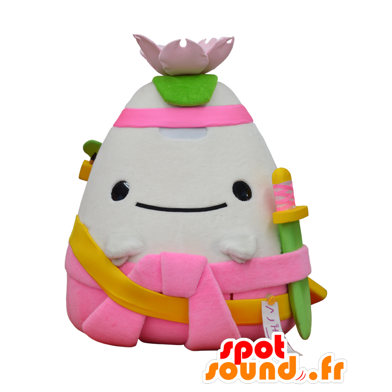 Mascot Cobo. White Mountain-Maskottchen mit einem Lotus- - MASFR28136 - Yuru-Chara japanischen Maskottchen