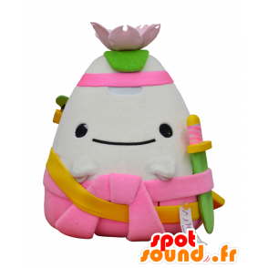 Mascot Cobo. White Mountain-Maskottchen mit einem Lotus- - MASFR28136 - Yuru-Chara japanischen Maskottchen