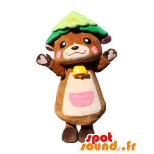 Mascotte de Ogutan. Mascotte de vache marron avec un arbre - MASFR28137 - Mascottes Yuru-Chara Japonaises