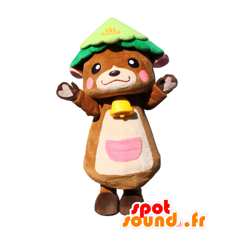 Ogutan Maskottchen. Brown-Kuh-Maskottchen mit einem Baum - MASFR28137 - Yuru-Chara japanischen Maskottchen