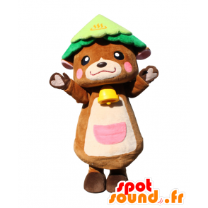 Mascot Ogutan. ruskea lehmä maskotti varustettu akselilla - MASFR28137 - Mascottes Yuru-Chara Japonaises