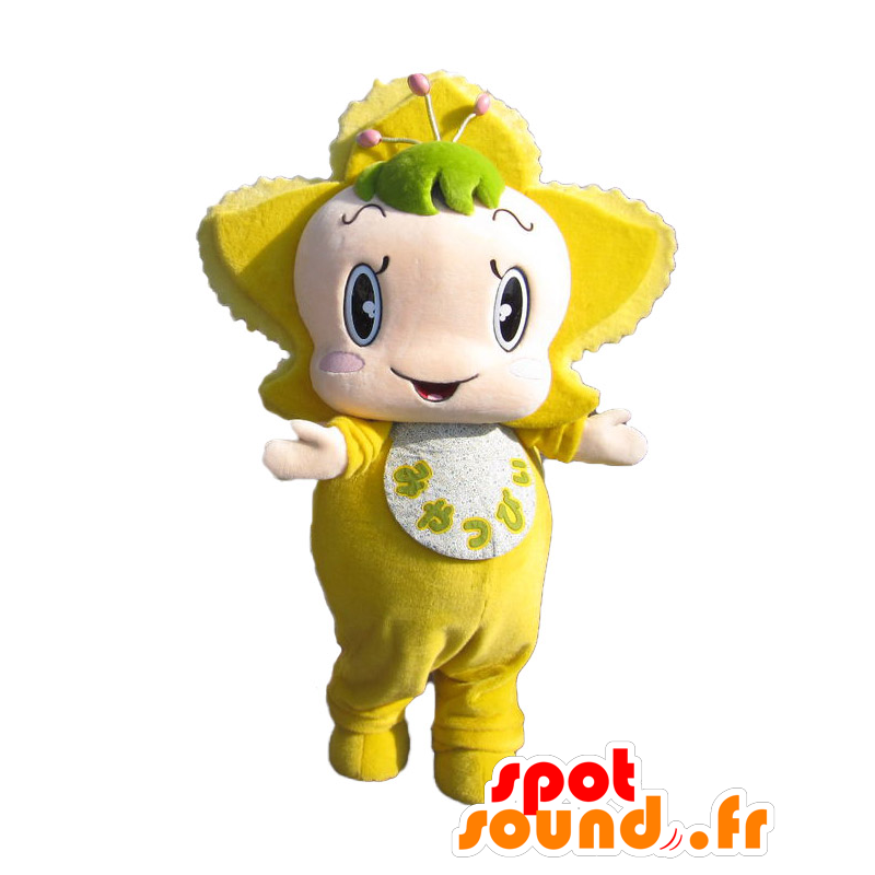 Miya-Tsupyi mascot. Giant yellow flower mascot - MASFR28140 - Yuru-Chara Japanese mascots
