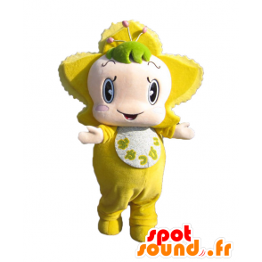 Mascotte de Miya-Tsupyi. Mascotte de fleur jaune géante - MASFR28140 - Mascottes Yuru-Chara Japonaises