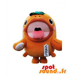 Kuedon mascotte. Arancione mascotte e pesce rosa, gigante - MASFR28141 - Yuru-Chara mascotte giapponese