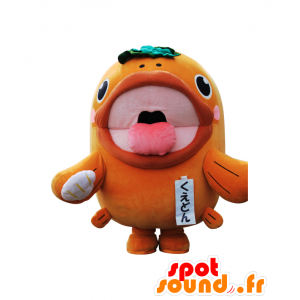 Mascot Kuedon. Mascot vis oranje en roze, reuze - MASFR28141 - Yuru-Chara Japanse Mascottes