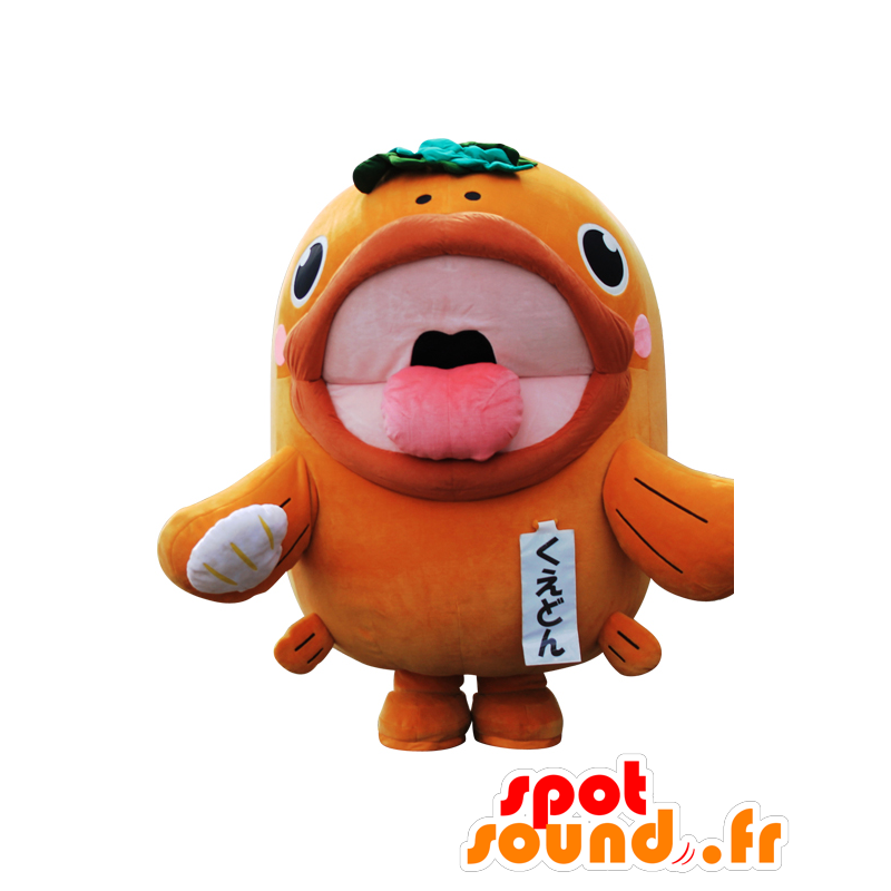 Mascot Kuedon. Maskotti kala oranssi ja pinkki, jättiläinen - MASFR28141 - Mascottes Yuru-Chara Japonaises