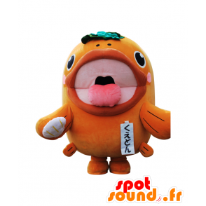 Mascot Kuedon. Mascot vis oranje en roze, reuze - MASFR28141 - Yuru-Chara Japanse Mascottes